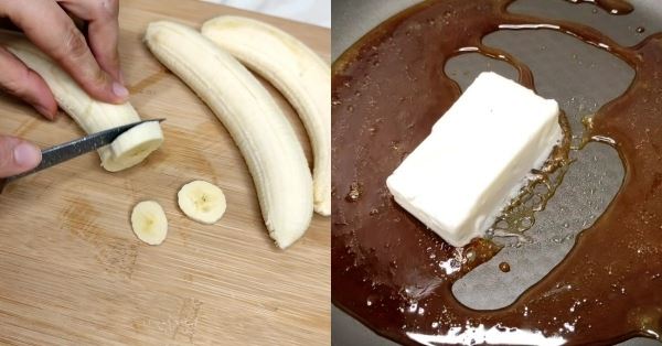 Ореховый кекс с бананами в карамели